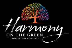 Harmony on the Green logo on a black background.