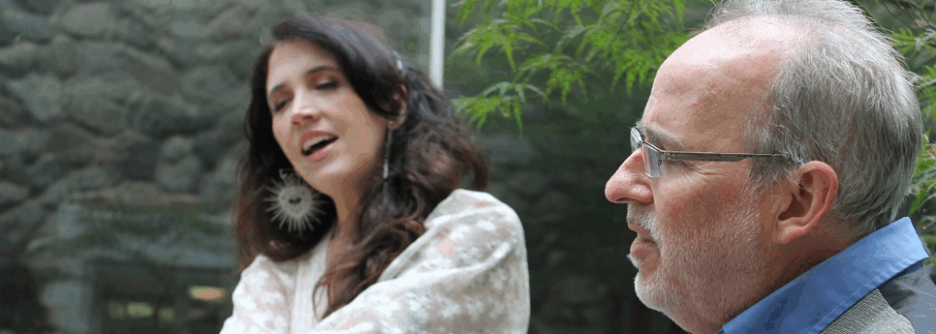 Ruth Stone and Mark Morgan singing together.